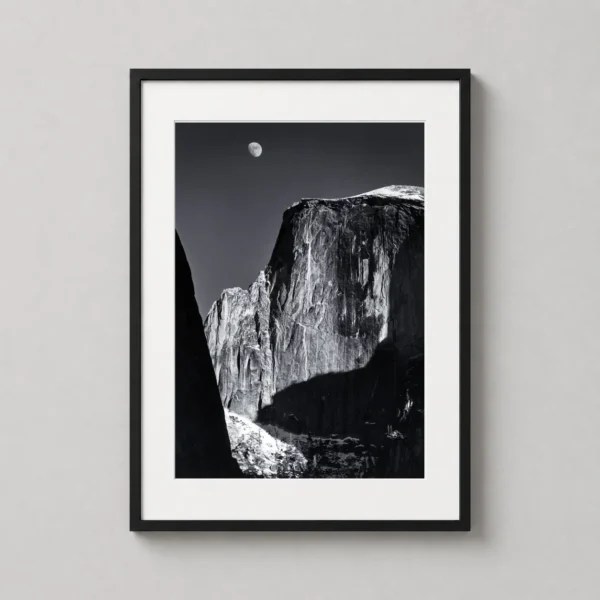 Ansel Adams Moon and Half Dome Yosemite National Park Photography Print