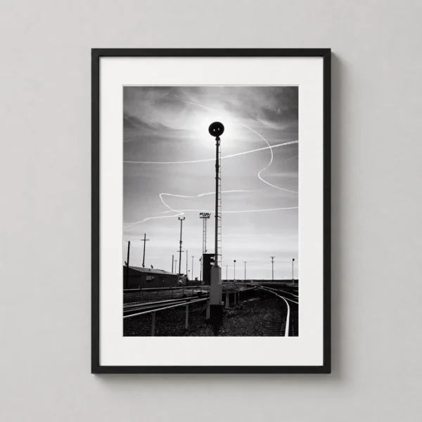 Rails and Jet Trails Roseville, California Ansel Adams Photography Print