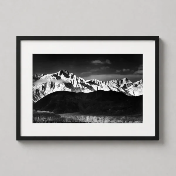 Ansel Adams Winter Sunrise Sierra Nevada Lone Pine Photography Print