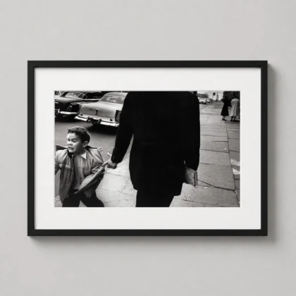 Bruce Davidson Boy Behind Window decorative photography print for curated interiors by MerchFuse
