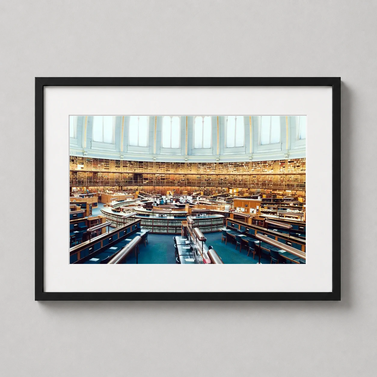Library Grand Reading Architectural Photo — wide-angle architectural photograph capturing the circular reading room