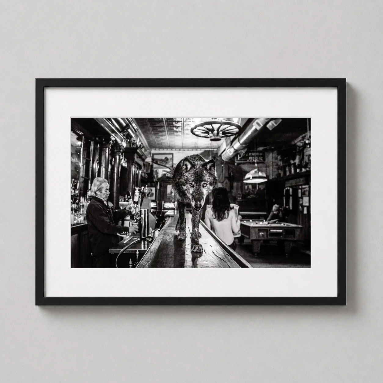 David Yarrow Wolf Main Photo — dramatic black and white fine art photography print featuring a large