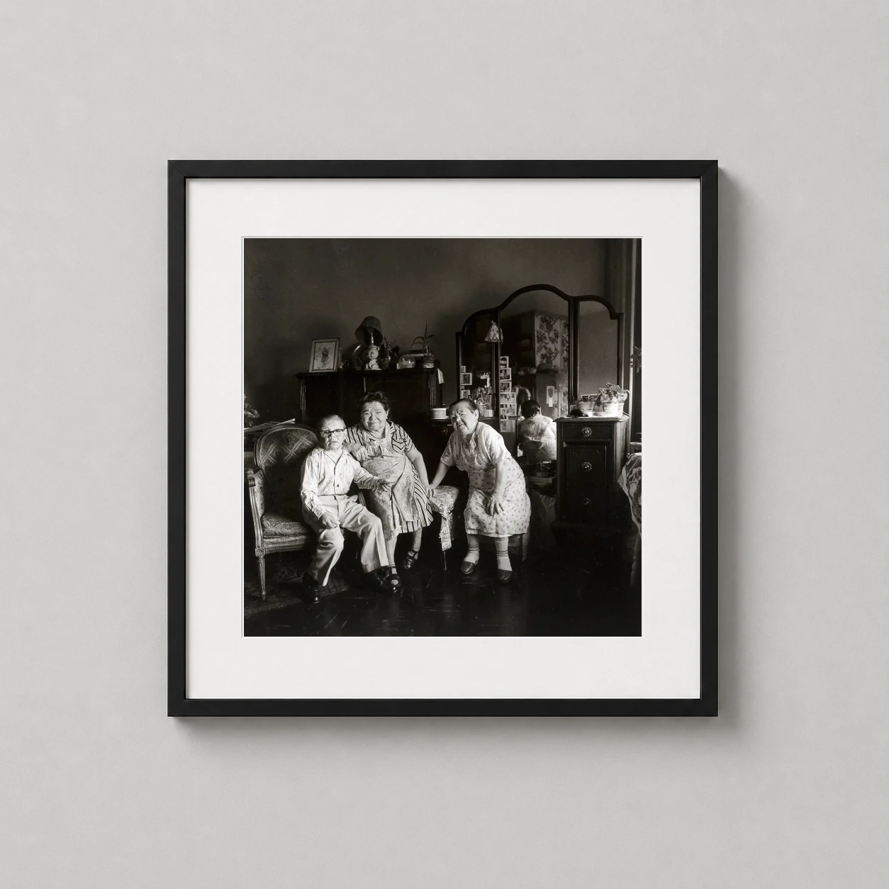 Diane Arbus — vintage black and white photograph by Diane Arbus featuring three