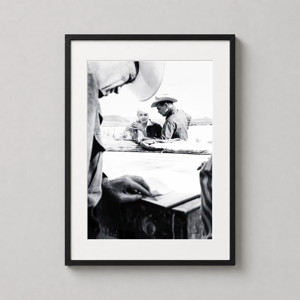 Marilyn Monroe Clark Gable — candid black and white photograph featuring Marilyn Monroe, Clark