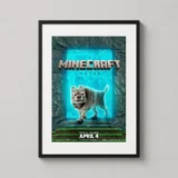 Minecraft Movie Wolf Character Dennis Cinematic Movie Poster