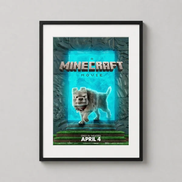 Minecraft Movie Wolf Character Dennis Cinematic Movie Poster