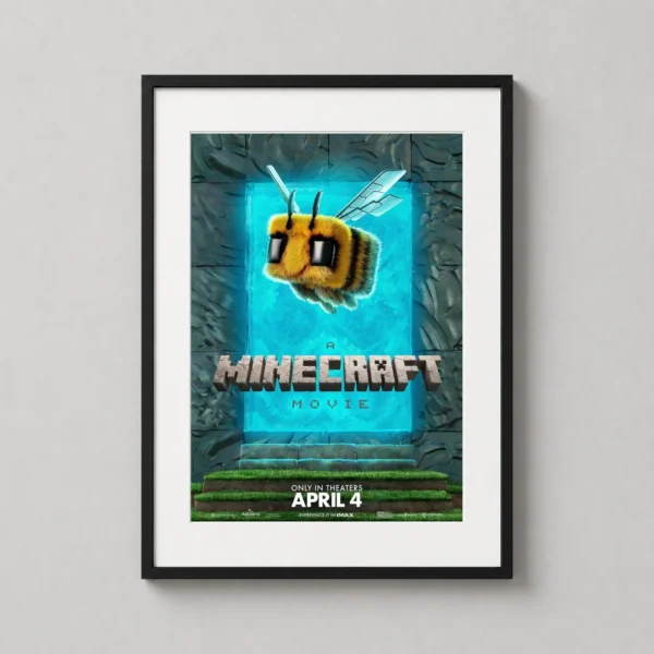 Minecraft Movie Fuzzy Bee Character Cinematic Movie Poster