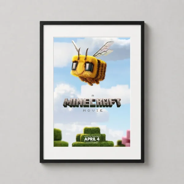 Minecraft Movie Fuzzy Bee Character Game Room Movie Poster