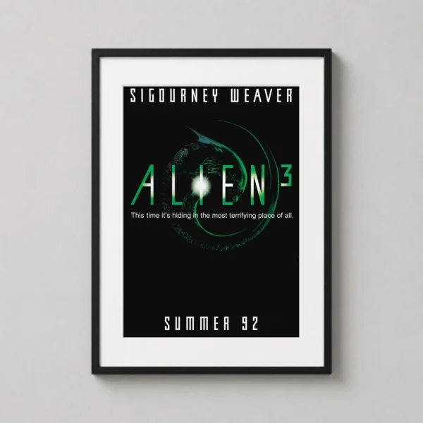 Alien 3 Minimalist Green Xenomorph Silhouette Horror Movie Poster