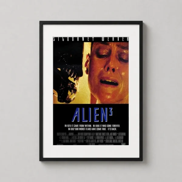 Alien 3 Ellen Ripley and Xenomorph Close-Up Sci-Fi Movie Poster