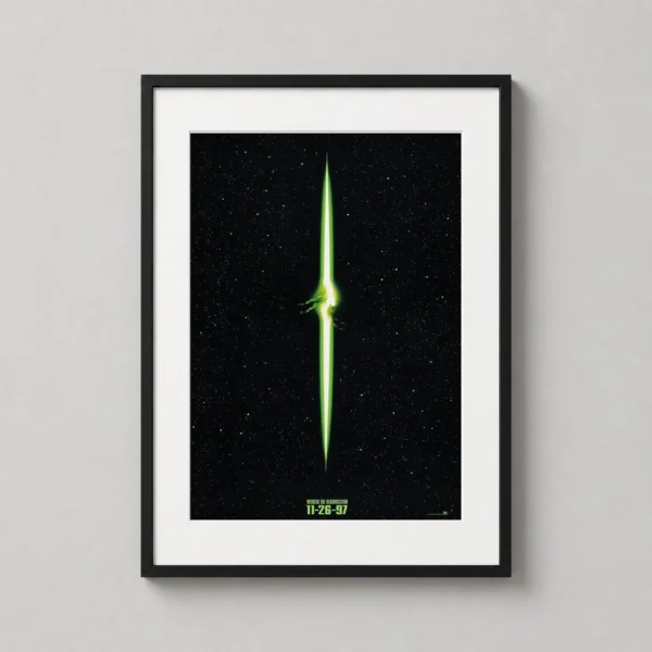 Alien Resurrection Minimalist Green Beam Sci-Fi Movie Poster