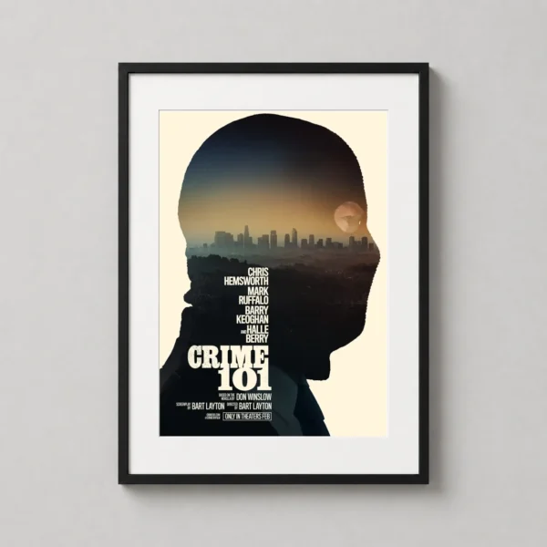 Crime 101 Minimalist Movie Poster Silhouette