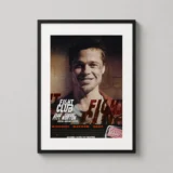 Fight Club Tyler Durden Smiling Brad Pitt Movie Art Movie Poster