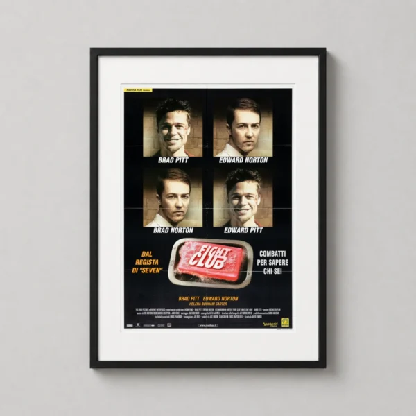 Fight Club Italian Split Portrait Soap Art Movie Poster