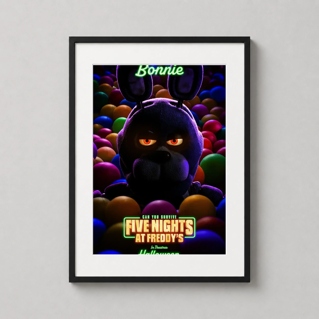Fnaf Bonnie 2023 Glowing Red Eyes — refined choice for horror walls, FNAF Bonnie 2023 Movie Poster Glowing