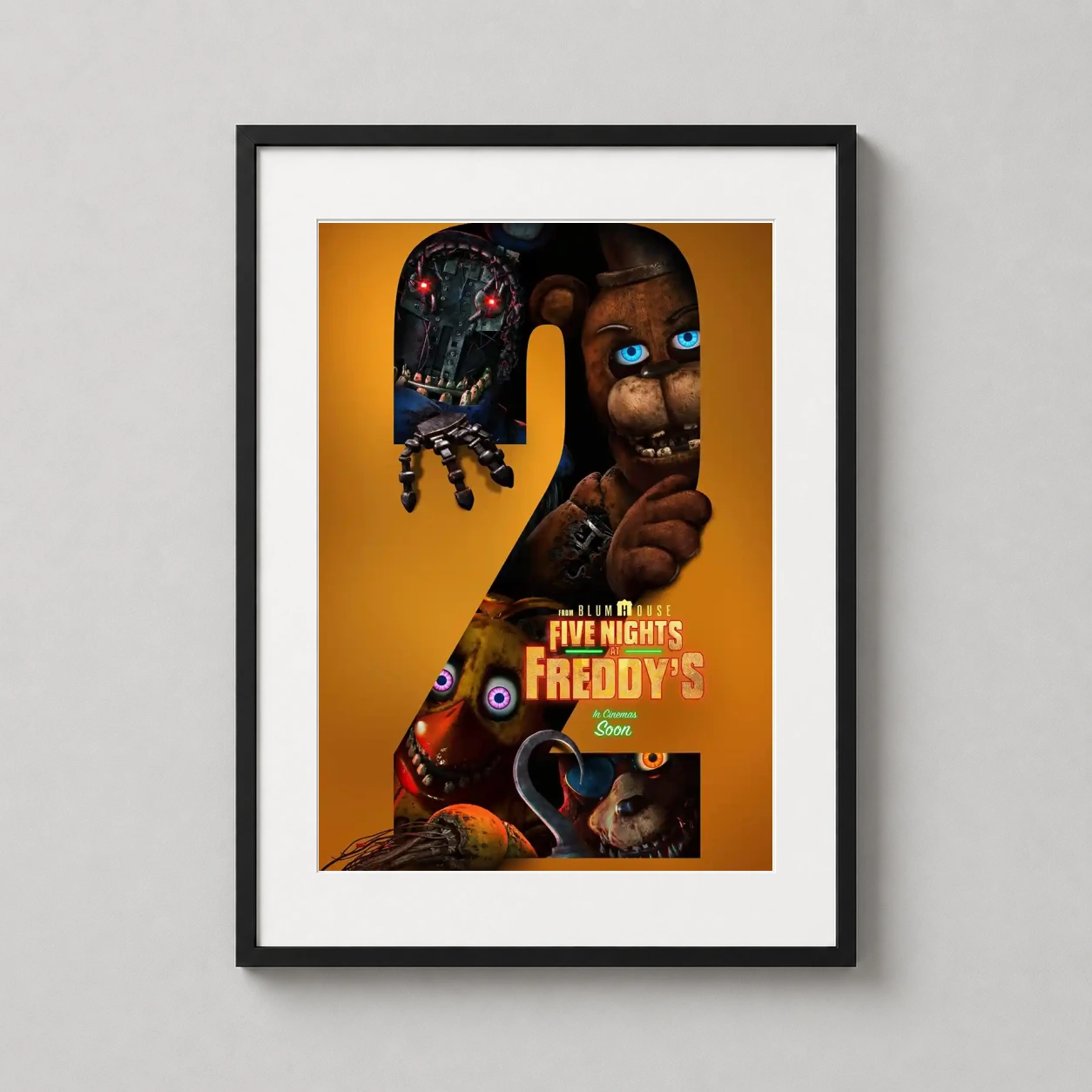 Five Nights Freddy's 2 — freddy Fazbear and the animatronics peer through a massive golden