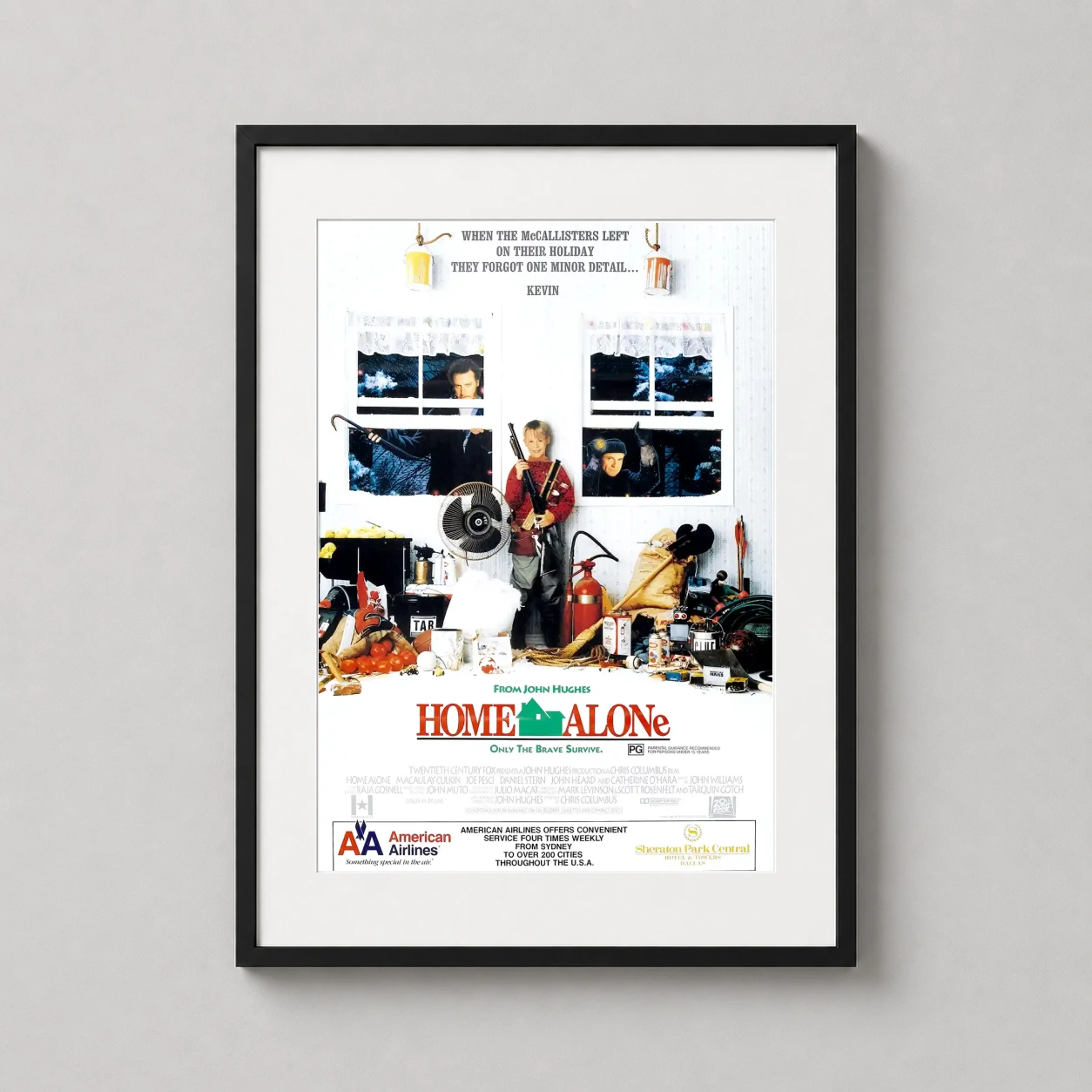 Home Alone 1990 Kevin — detailed theatrical poster featuring Kevin McCallister armed with a BB