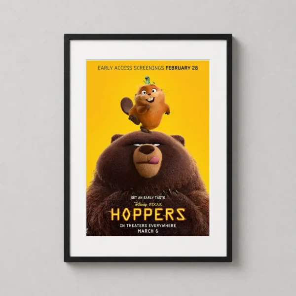 Hoppers Pixar Bear and Beaver Duo Movie Poster