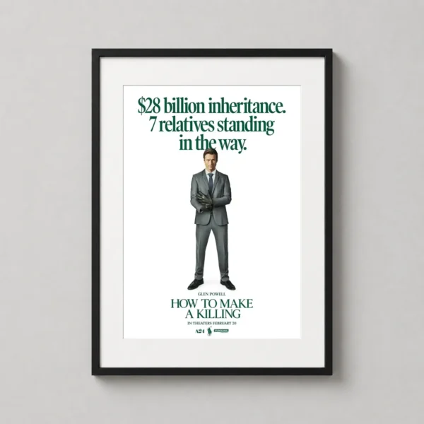 How to Make a Killing Glen Powell Minimalist Print Movie Poster
