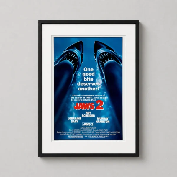 Jaws 2 Dual Shark Attack Vintage Film Poster