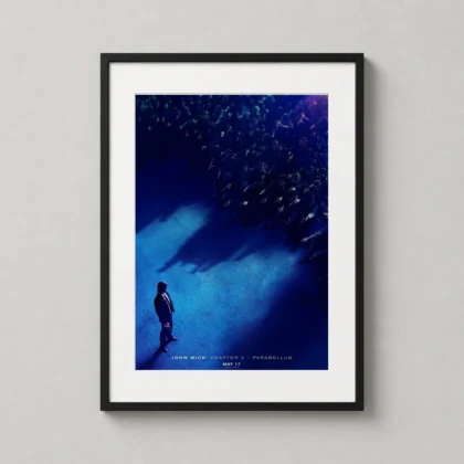 John Wick: Chapter 3 | Movie Poster | Facing The High Table Minimalist Art framed wall art mockup