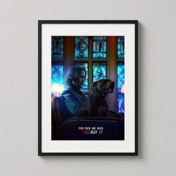 John Wick Chapter 3 Parabellum Keanu Reeves and Pit Bull Movie Poster