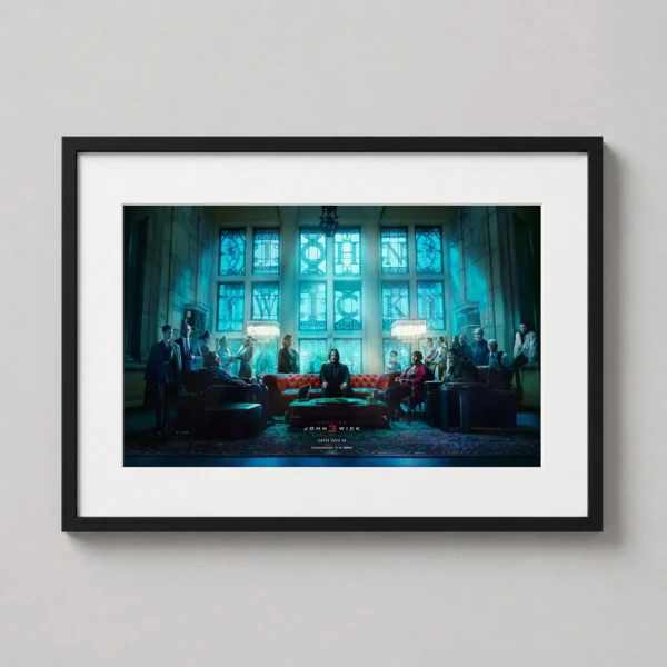 John Wick Chapter 3 High Table Lobby Scene Cinematic Movie Poster