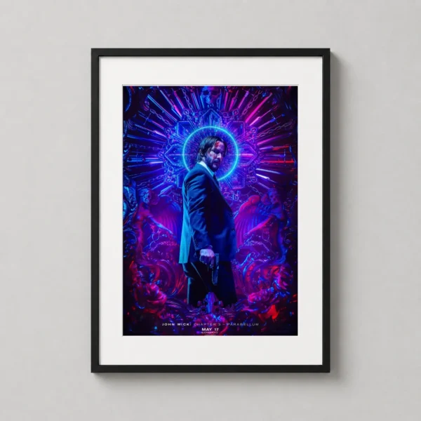John Wick Chapter 3 Parabellum Neon Halo Shrine Movie Poster
