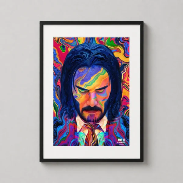 John Wick Parabellum Psychedelic Fluid Abstract Movie Poster