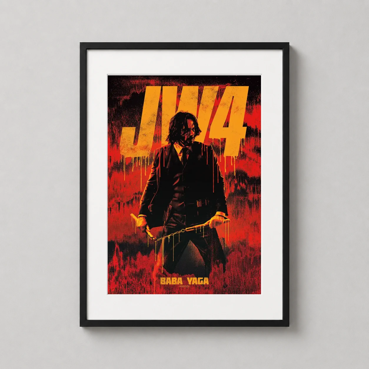 John Wick 4 — high-contrast graphic art print featuring John Wick in a black suit