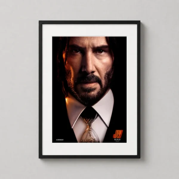 John Wick Chapter 4, Keanu Reeves Close-Up Portrait Movie Poster