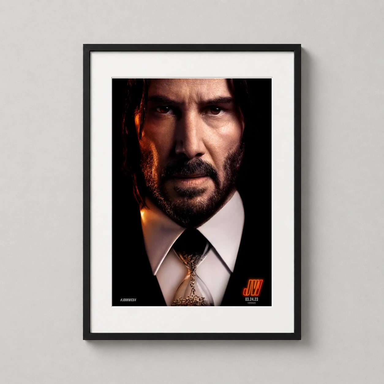 John Wick Chapter 4 — high-intensity photographic close-up of Keanu Reeves as John Wick