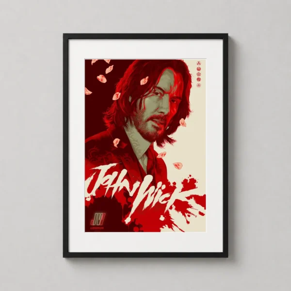 John Wick Chapter 4 Sakura Theme, Keanu Reeves Graphic Movie Poster