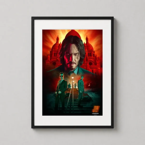 John Wick Chapter 4, Sacré-Cœur Paris Illustration Movie Poster