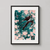 John Wick Chapter 4 Neo-Noir Floral Illustration Movie Poster