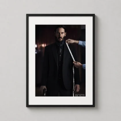 John Wick Tailor Scene – Chapter 2 wall print with film-room character by MerchFuse