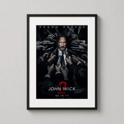 John Wick: Chapter 2 | Movie Poster | Surrounded by Guns Art Print framed wall art mockup