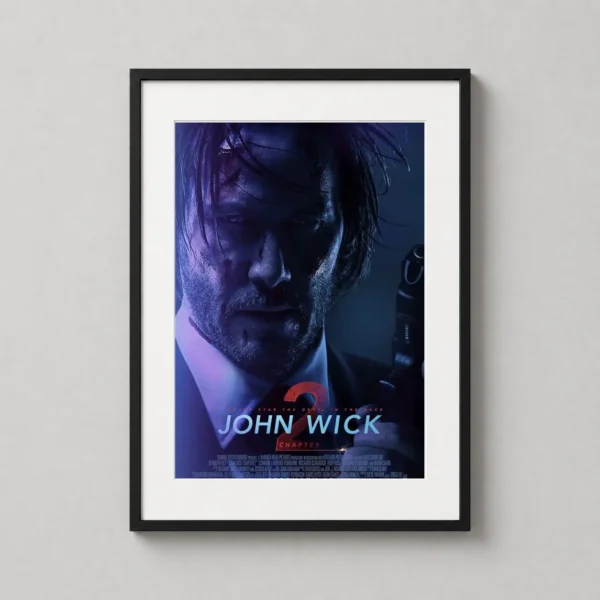 John Wick Chapter 2 Keanu Reeves Intense Portrait Movie Poster