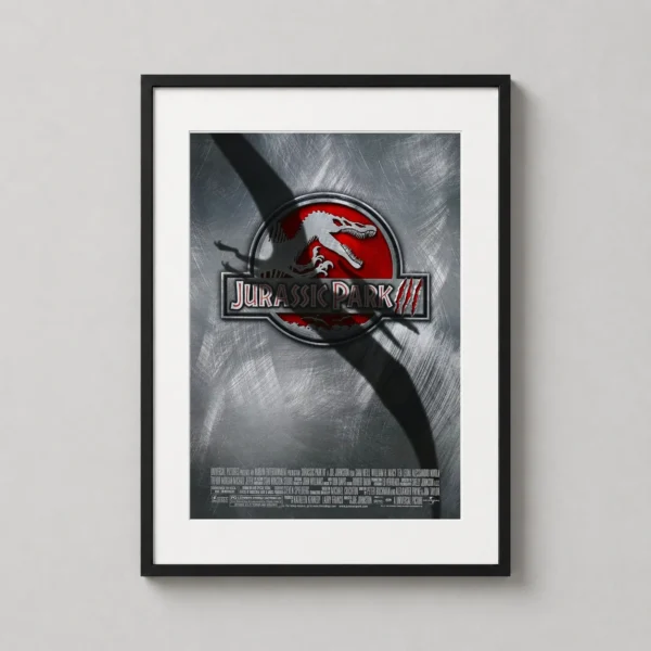 Jurassic Park III Spinosaurus Logo Metallic Movie Poster