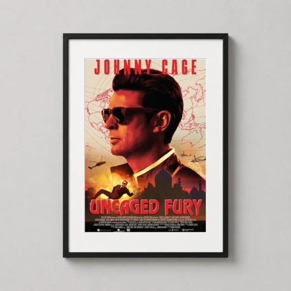 Johnny Cage Mortal Kombat Retro Action Movie Poster
