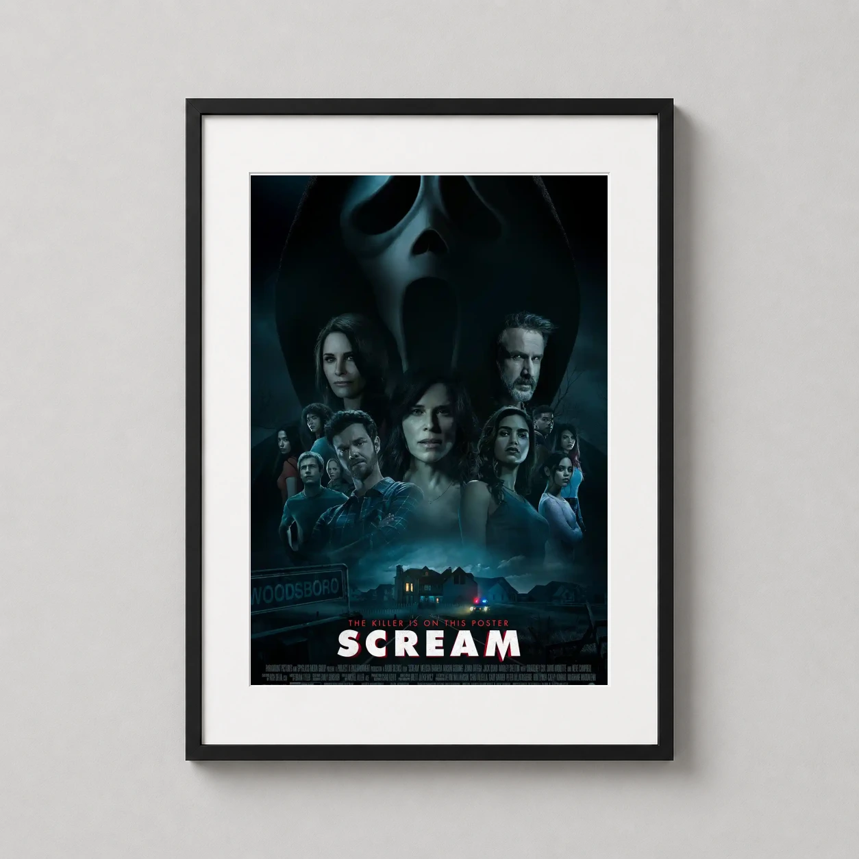 Scream 2022 Ghostface Mask — haunting cinematic poster for Scream 2022 featuring the Ghostface mask