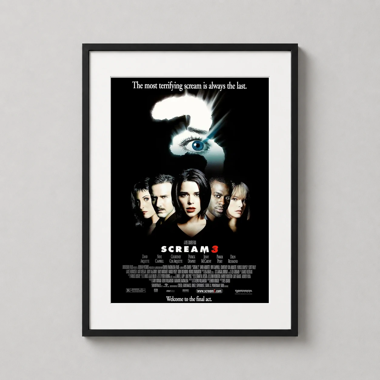 Scream 3 — dark cinematic Scream 3 wall art piece featuring the iconic number