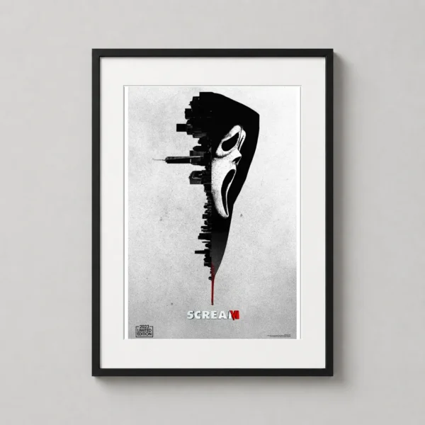 Scream VI Ghostface Skyline Minimalist Horror Movie Poster