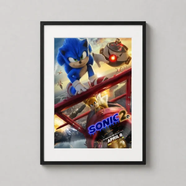 Sonic the Hedgehog 2 Movie Tails Biplane Action Scene Movie Poster