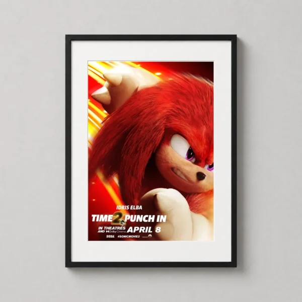 Knuckles the Echidna Time 2 Punch In Sonic 2 Movie Poster