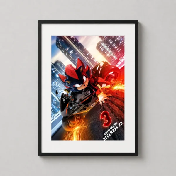 Shadow the Hedgehog Cinematic Motorcycle Chase Movie Poster