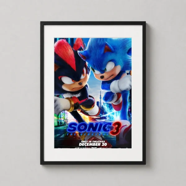 Sonic vs Shadow Sonic the Hedgehog 3 Movie Poster