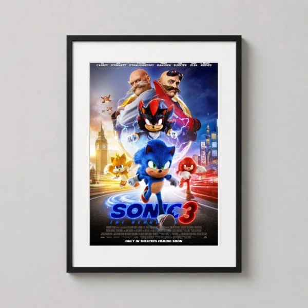 Sonic the Hedgehog 3 Full Cast Cinematic Print Movie Poster
