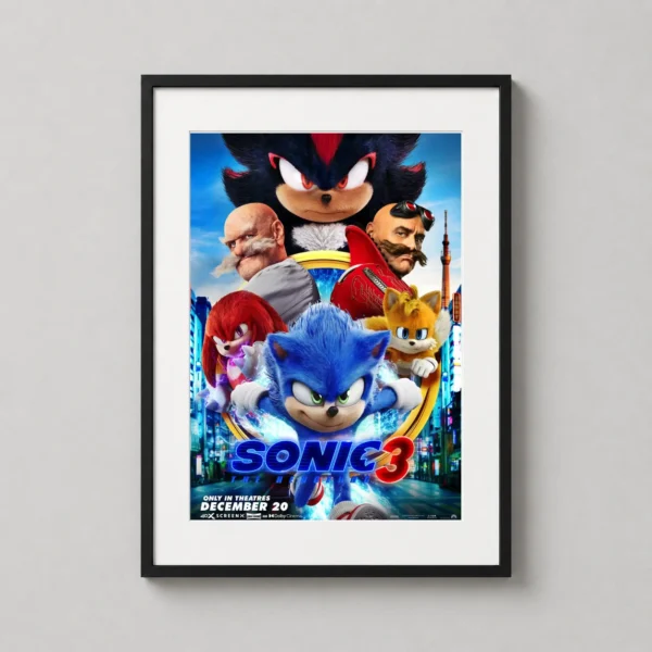 Sonic the Hedgehog 3 Sonic vs Shadow Movie Poster