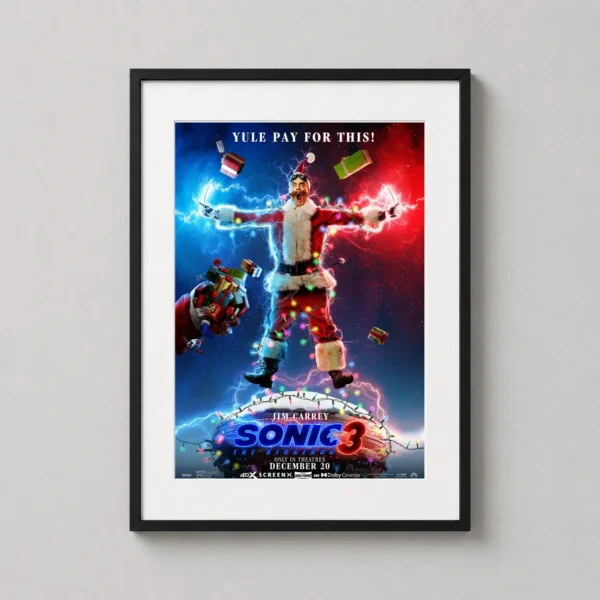 Sonic the Hedgehog 3 Dr Robotnik Santa Claus Movie Poster